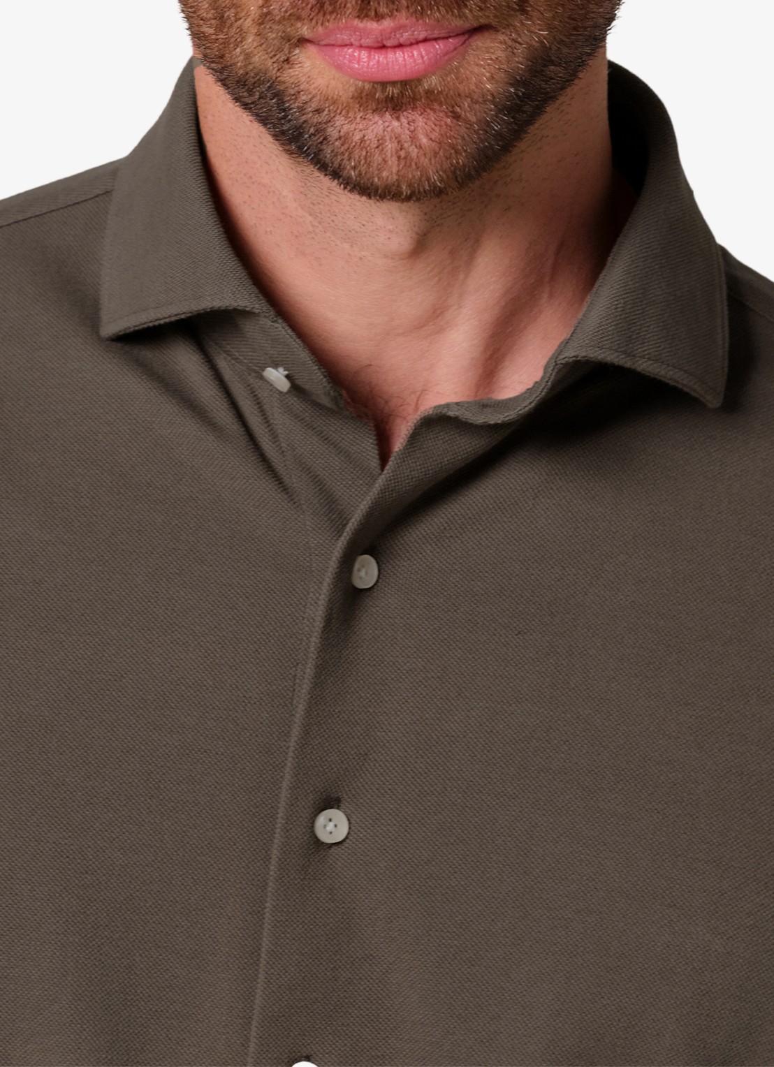 Profuomo Slim fit overhemd - detail 4 taupe