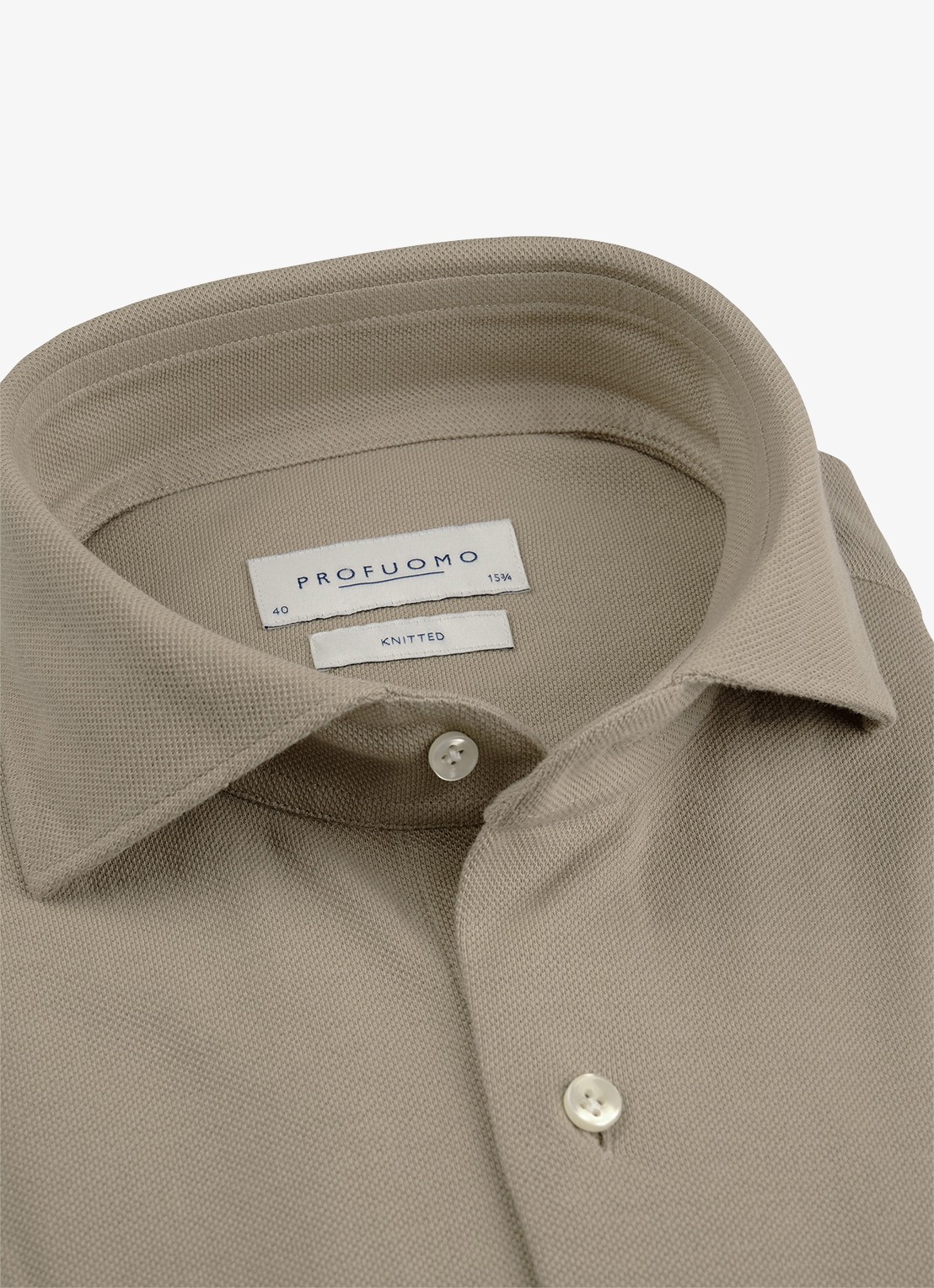 Profuomo Slim fit overhemd - detail beige
