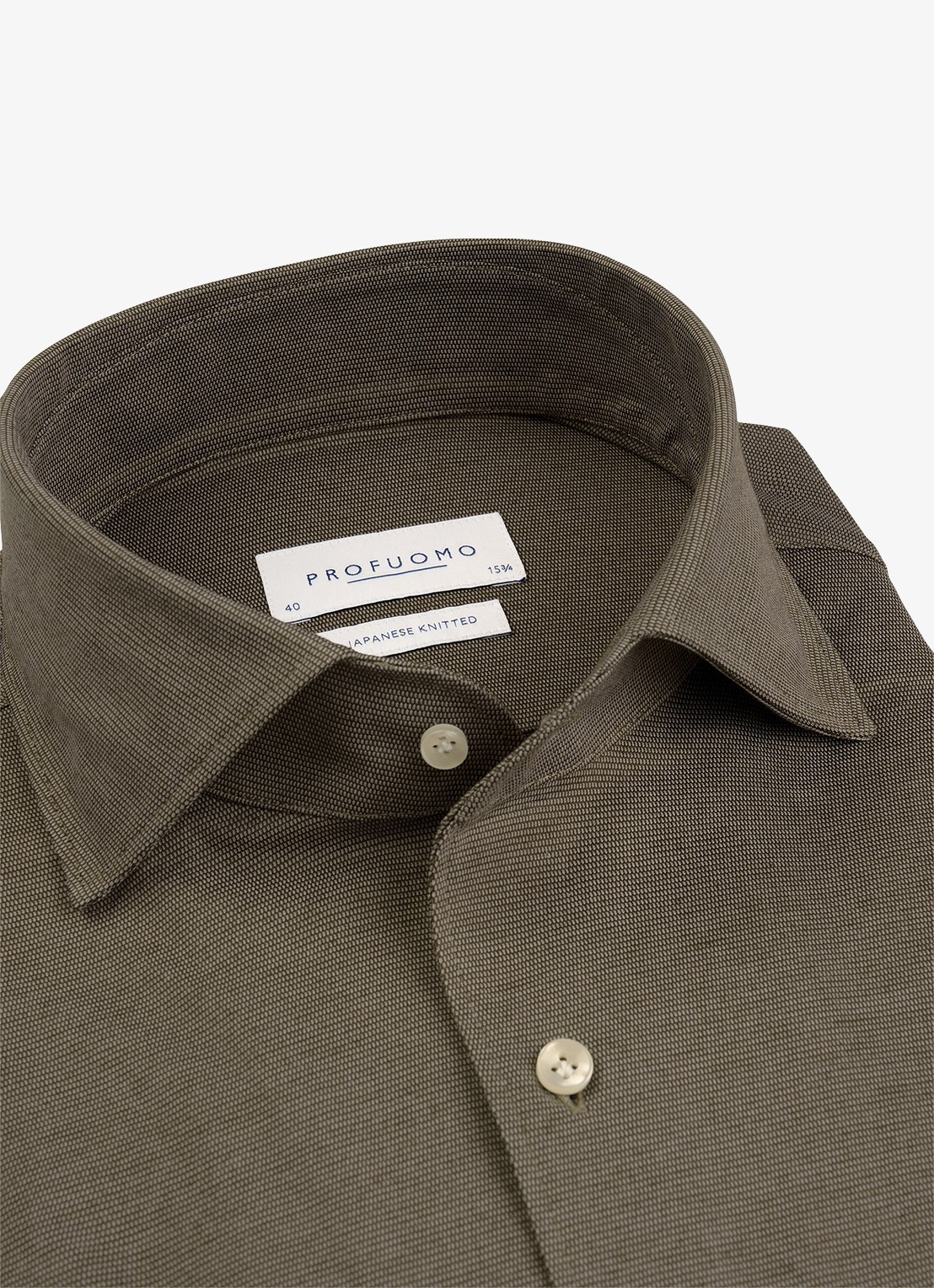 Profuomo Slim fit overhemd - detail 2 taupe
