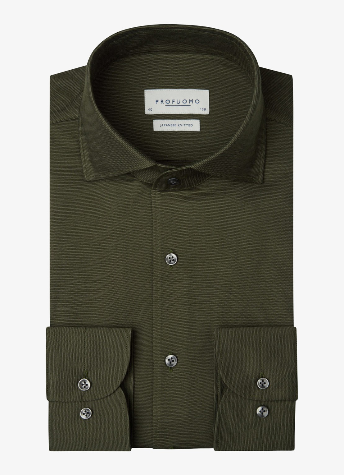 Profuomo Slim fit overhemd - voorkant 2 chocoladebruin