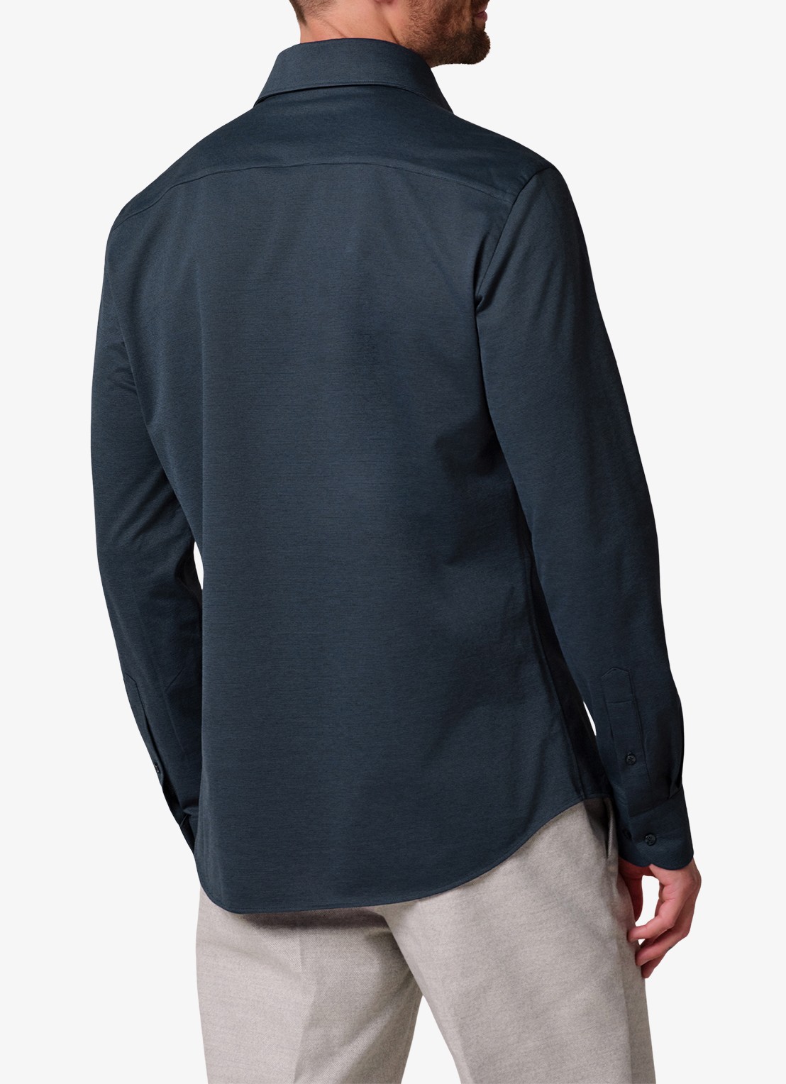 Profuomo Slim fit overhemd - achterkant donkerblauw