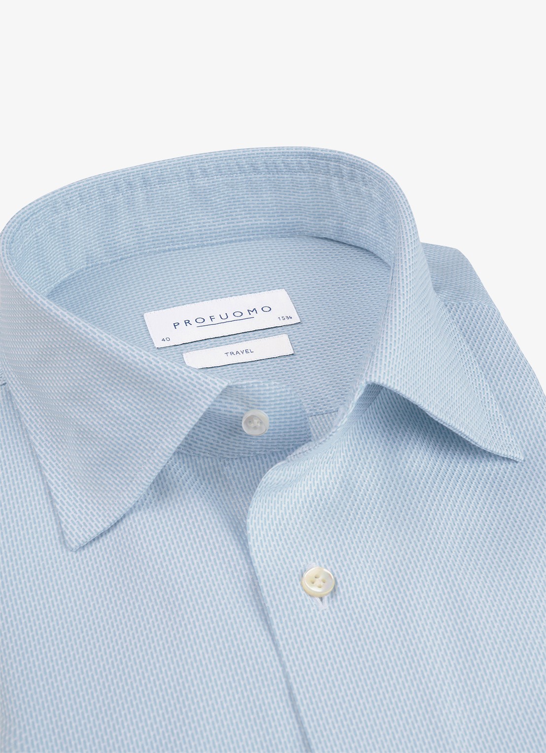 Profuomo Slim fit overhemd - detail 2 lichtblauw