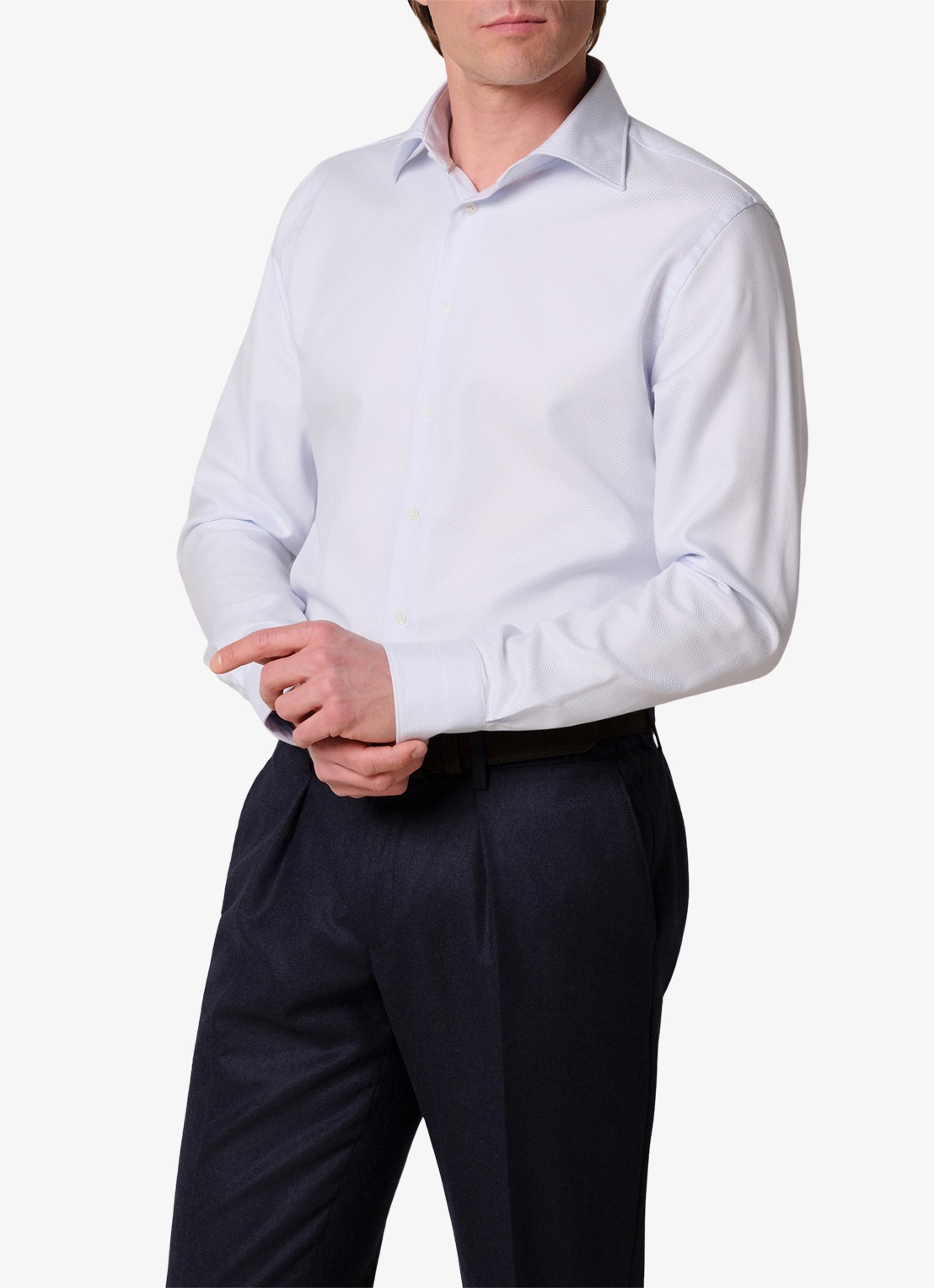 Profuomo Slim fit overhemd - detail 4 lichtblauw
