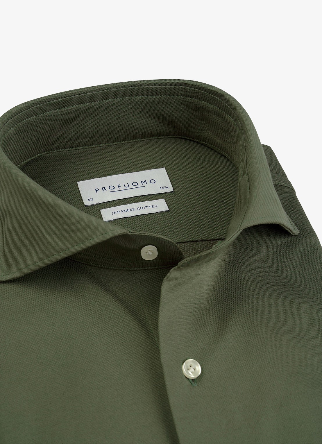 Profuomo Slim fit overhemd - detail 5 khaki