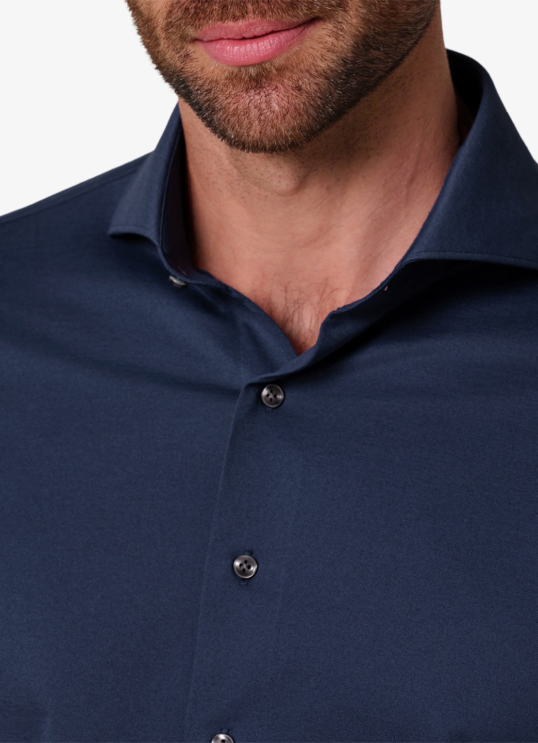Profuomo Slim fit overhemd - detail 3 donkerblauw