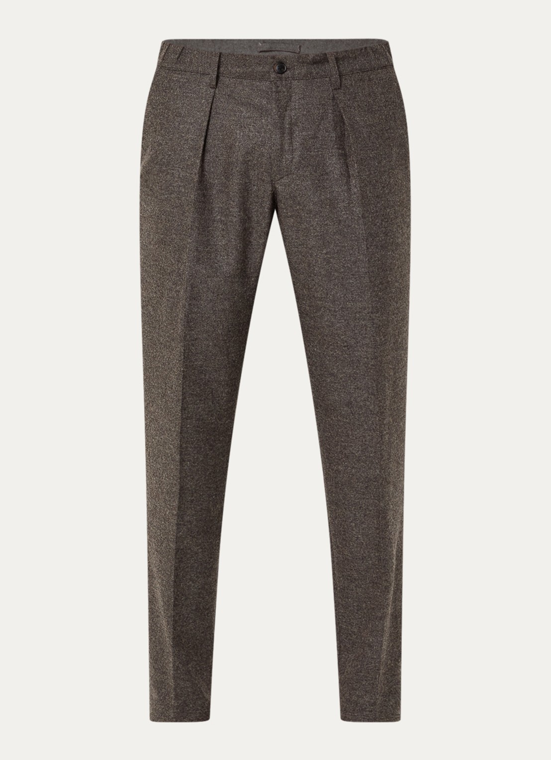 Profuomo Slim fit pantalon in wolblend met steekzakken - voorkant 3 middengrijs
