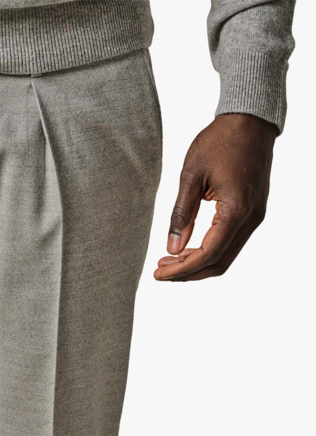Profuomo Slim fit pantalon met steekzakken - detail 5 grijsmele