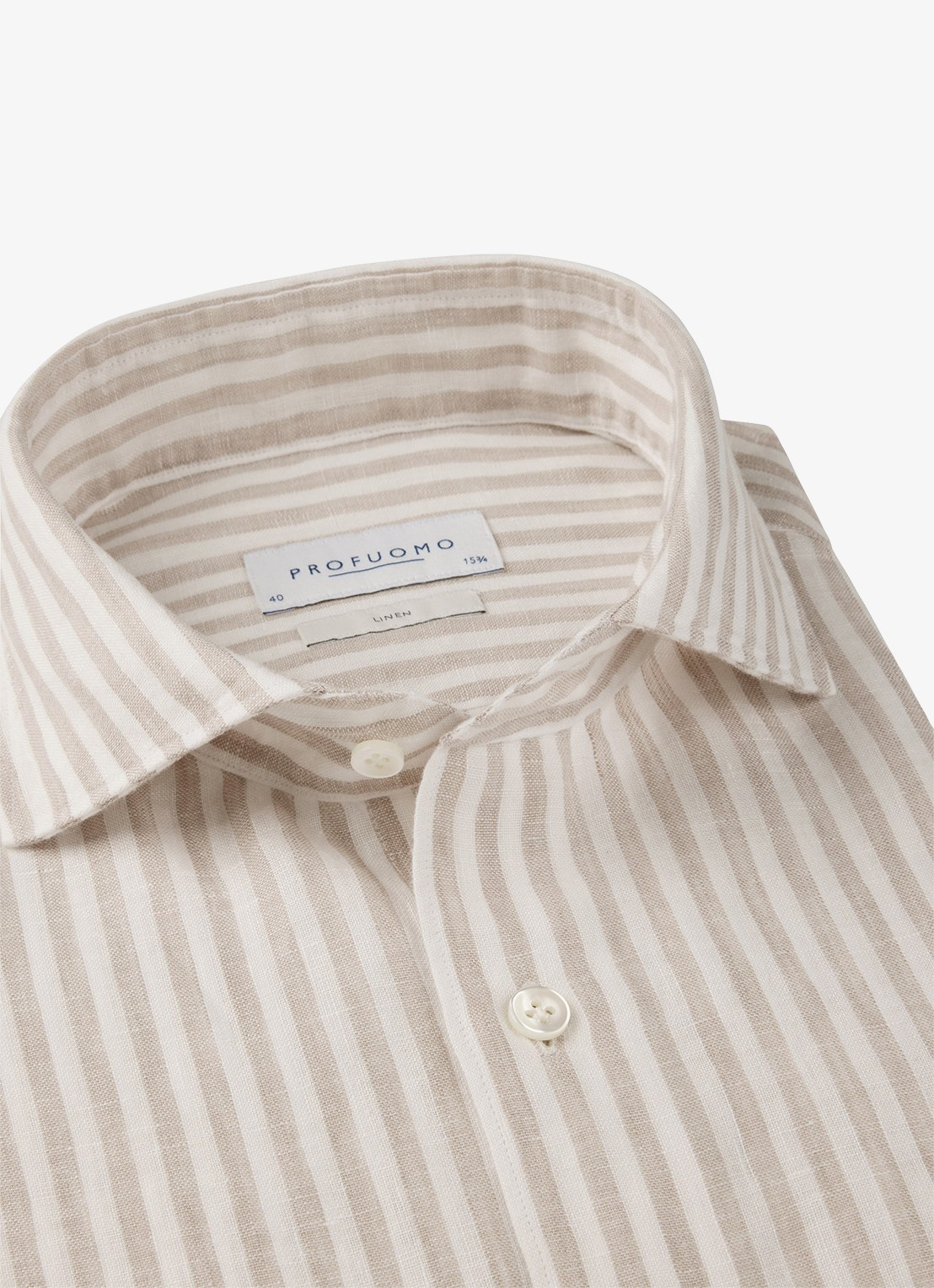 Profuomo Slim fit shirt in linnen - detail 6 beige