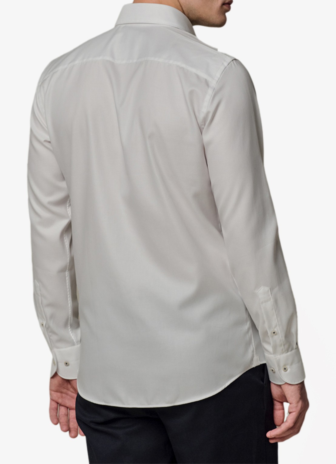 Profuomo Slim fit shirt met cutaway kraag - achterkant 6 wit