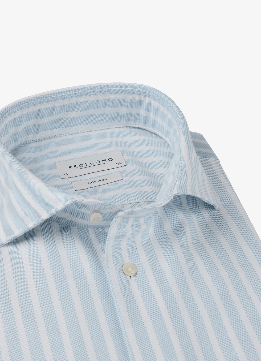 Profuomo Slim fit strijkvrij shirt met cutaway kraag - detail 2 blauw