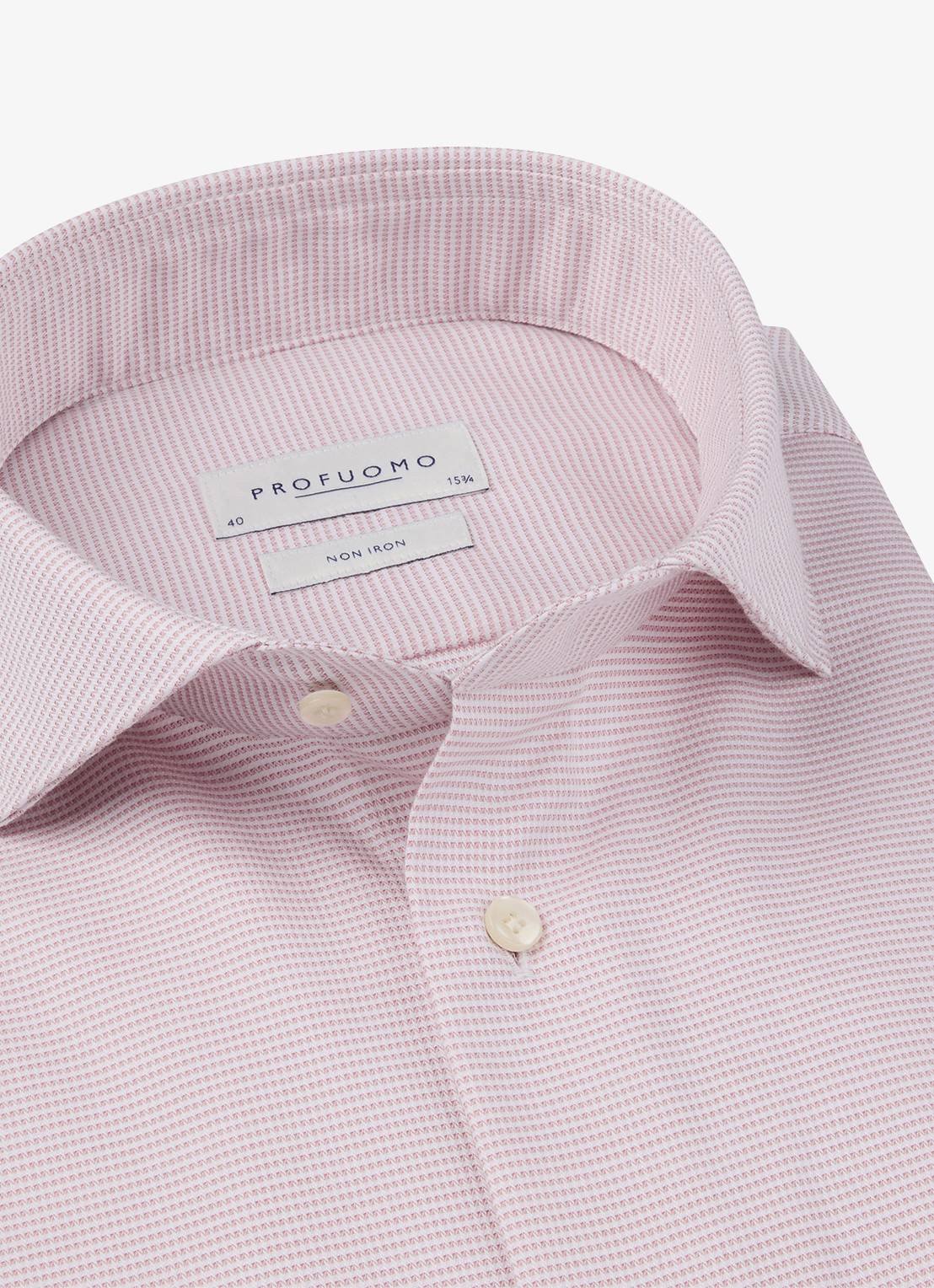 Profuomo Slim fit strijkvrij shirt met cutaway kraag - detail 6 roze