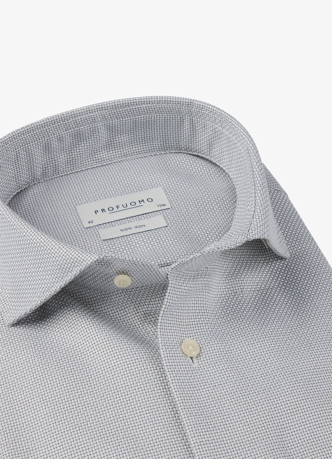 Profuomo Slim fit strijkvrij shirt met cutaway kraag - detail 2 groen