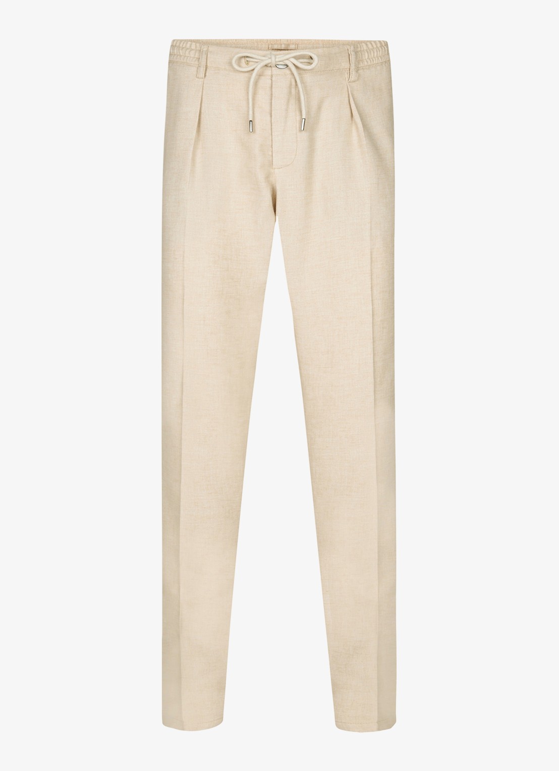Profuomo Straight fit broek in linnenblend - voorkant zand