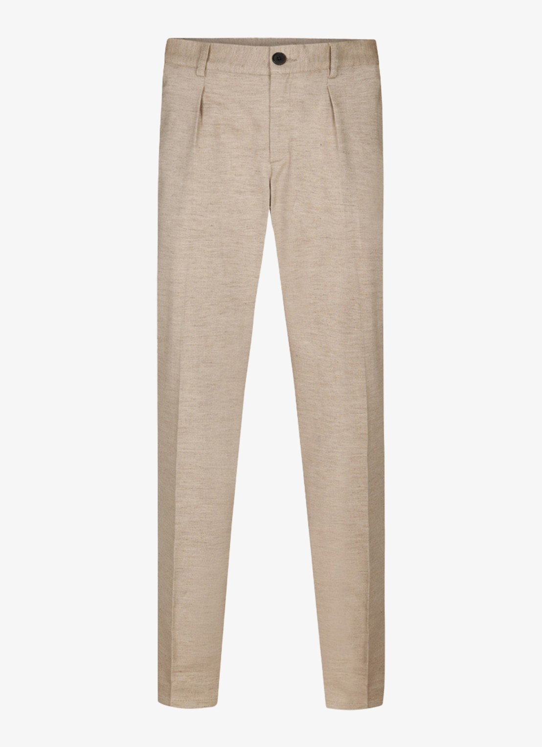 Profuomo Straight fit chino in linnenblend - voorkant zand