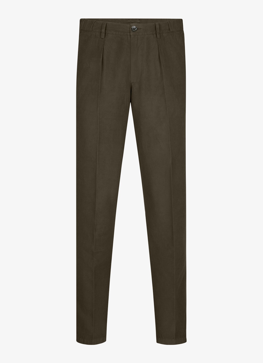 Profuomo Straight fit chino katoen linen blend - voorkant 4 groen
