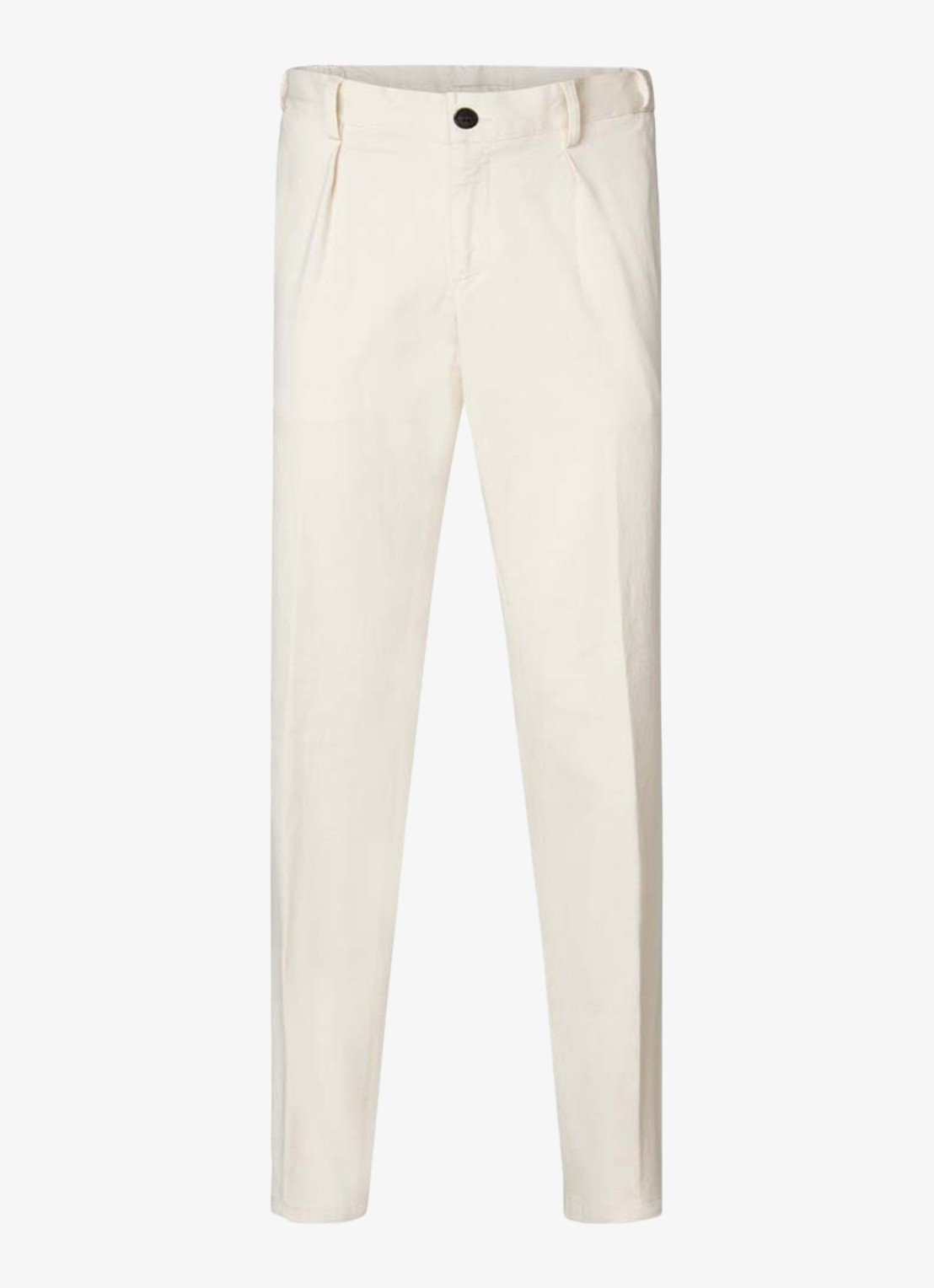 Profuomo Straight fit chino met steekzakken - voorkant 2 gebroken wit