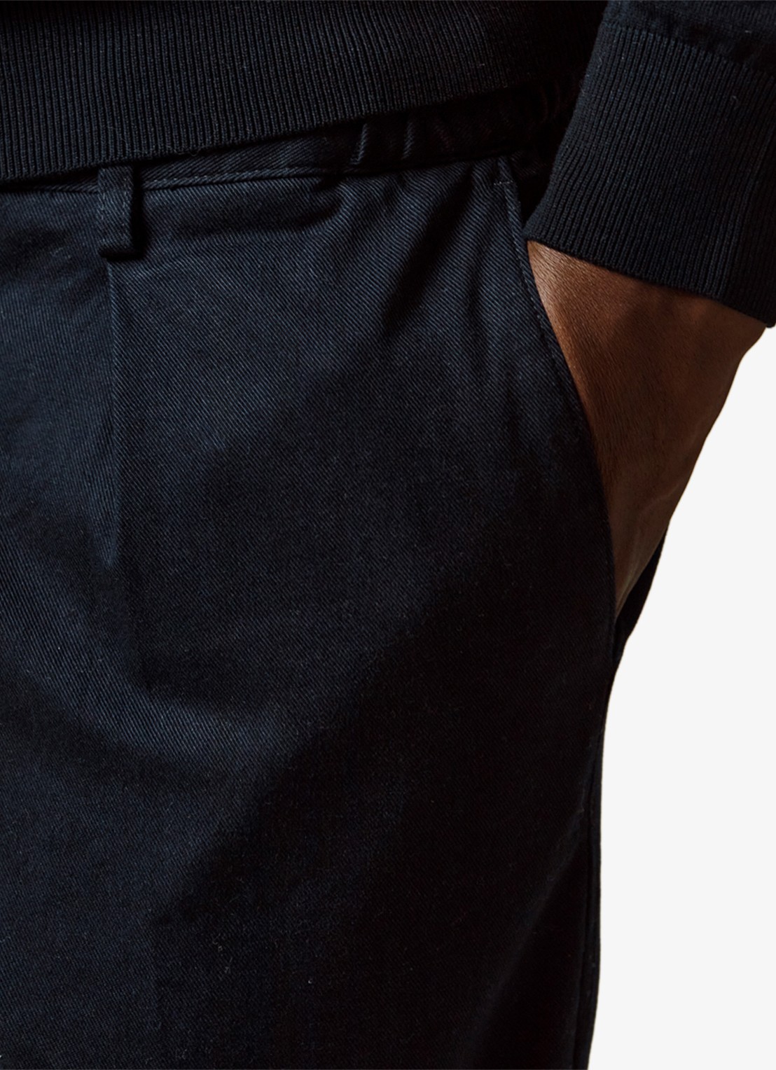 Profuomo Straight fit chino met steekzakken - detail 4 donkerblauw