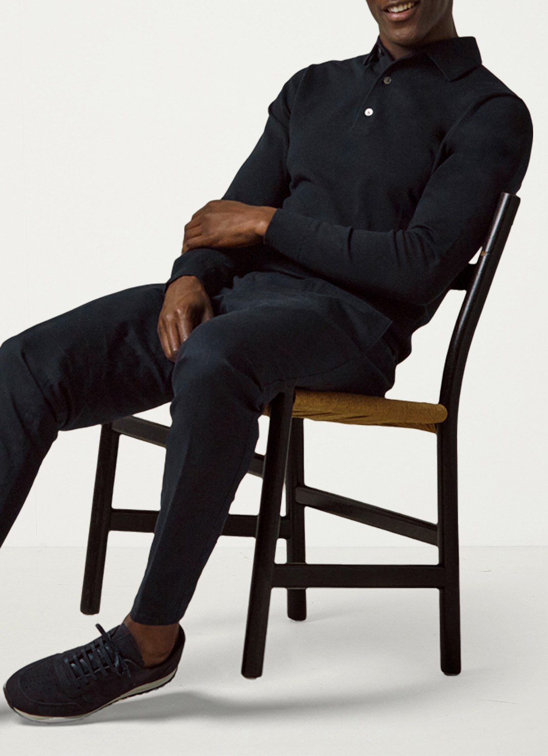 Profuomo Straight fit chino met steekzakken - voorkant 2 donkerblauw