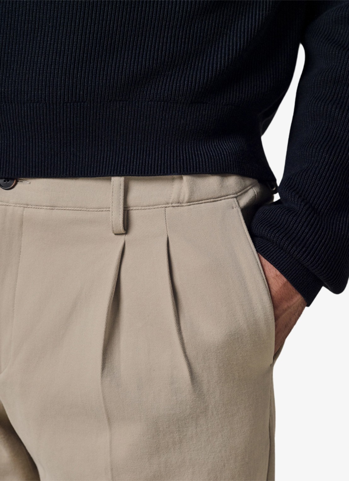 Profuomo Straight fit chino met steekzakken - detail 3 beige
