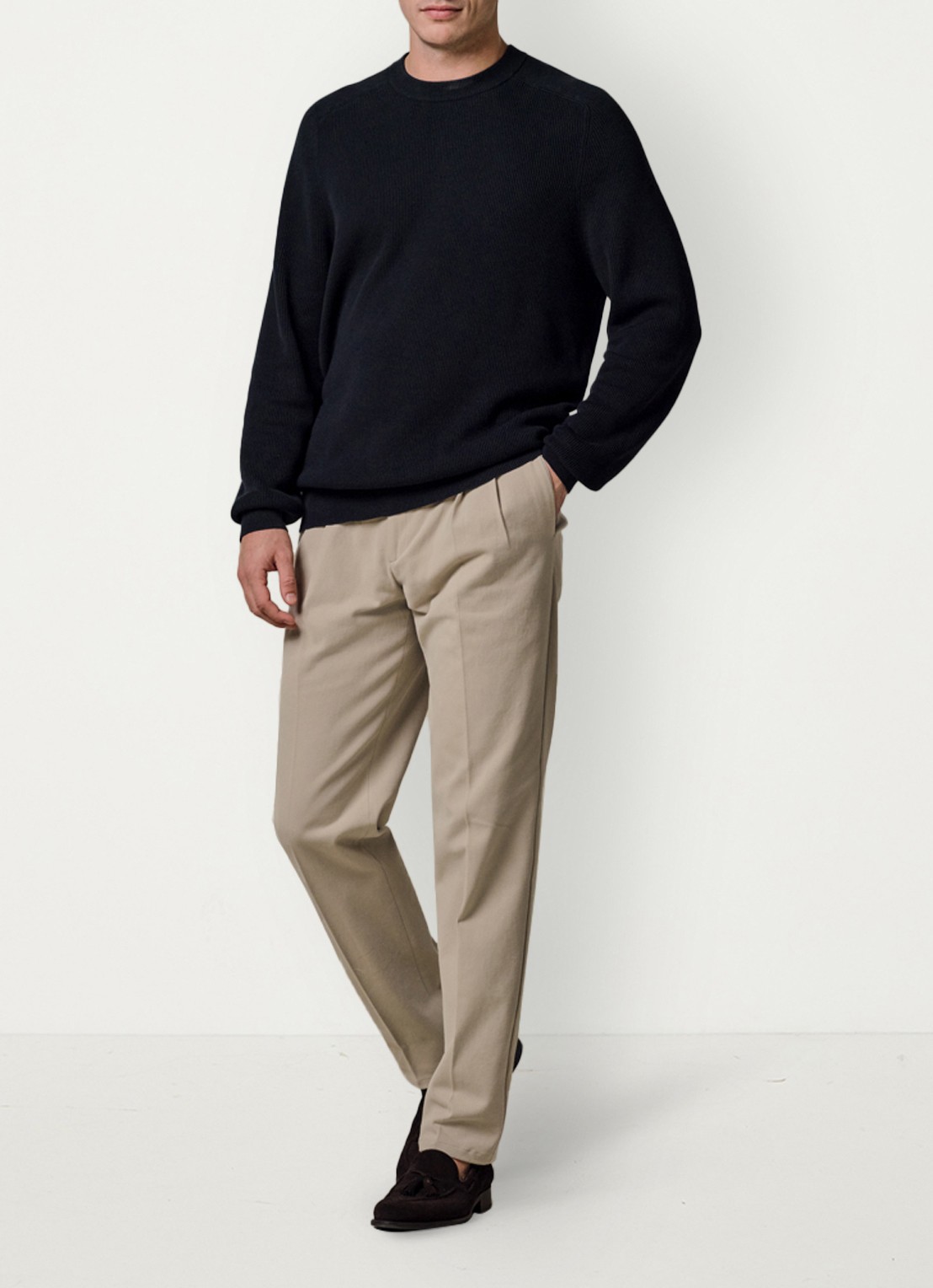 Profuomo Straight fit chino met steekzakken - voorkant 4 beige