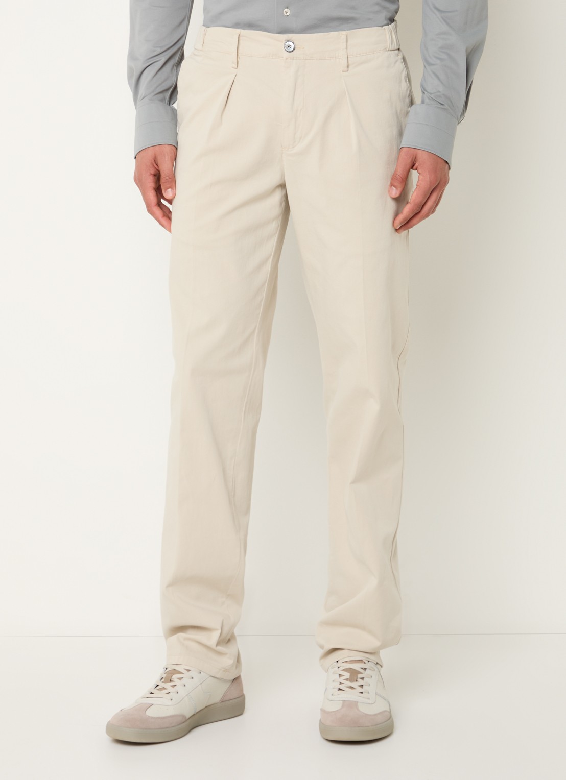 Profuomo Straight fit chino met stretch - detail zand