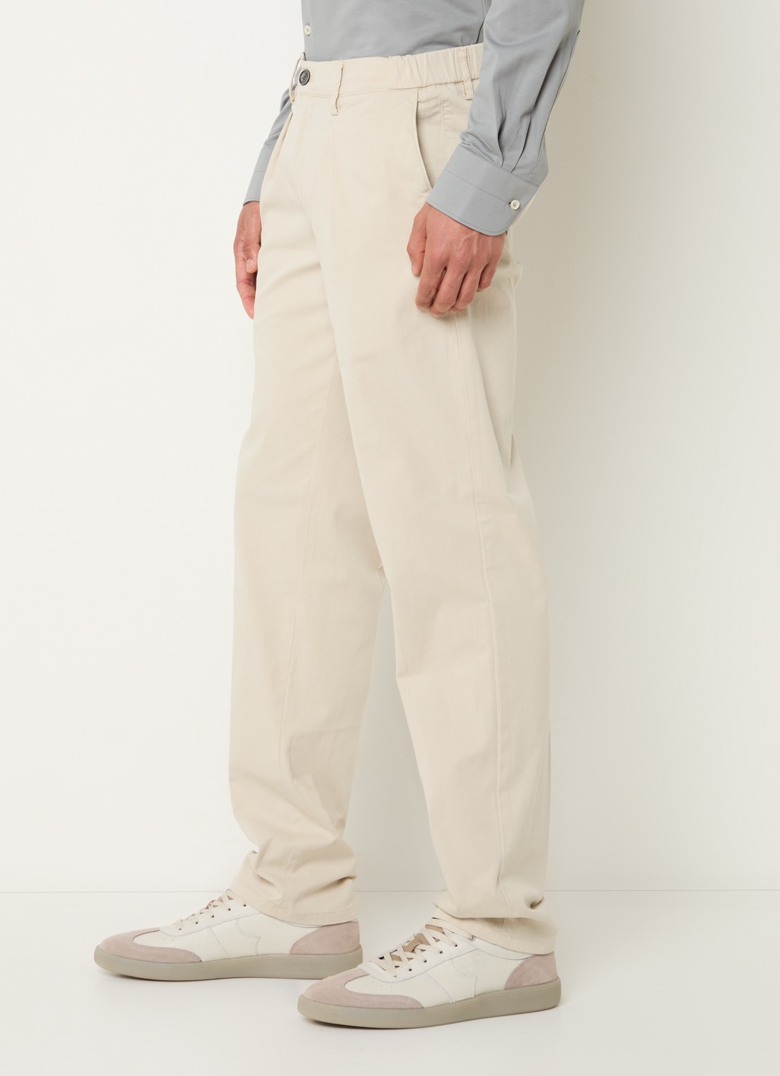 Profuomo Straight fit chino met stretch - detail 2 zand