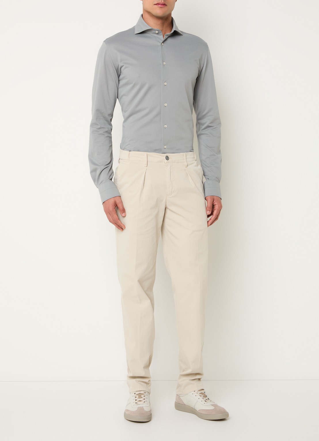 Profuomo Straight fit chino met stretch - voorkant 5 zand