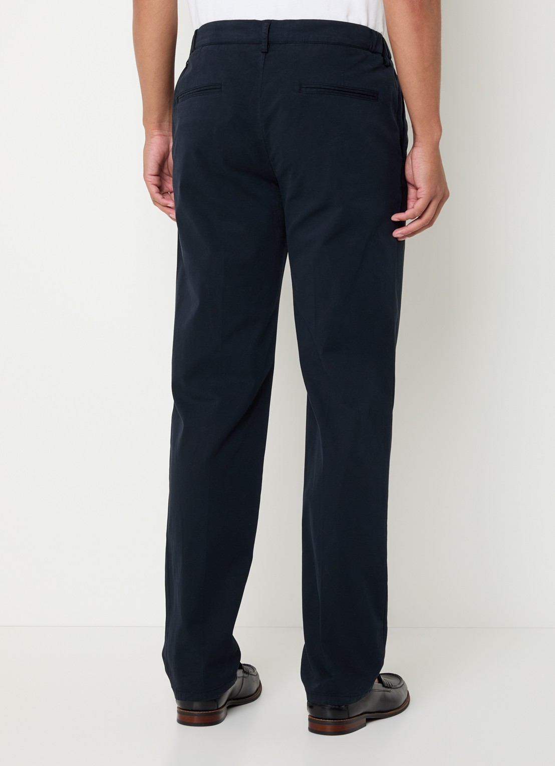 Profuomo Straight fit chino met stretch - achterkant donkerblauw