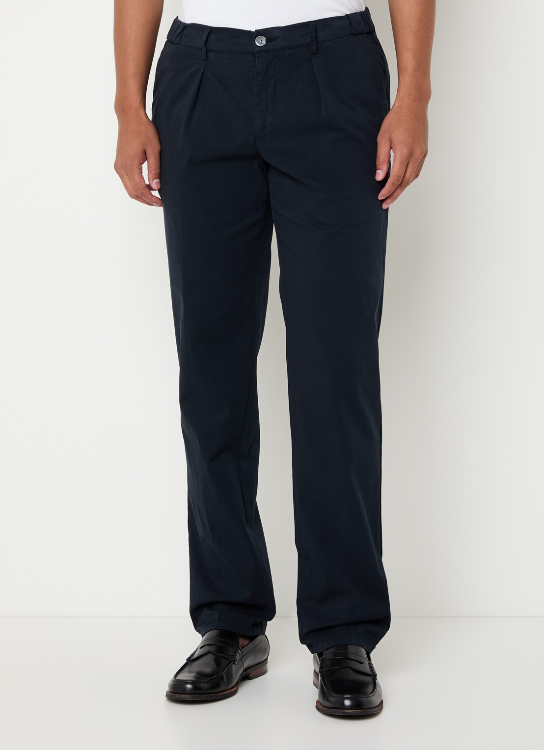 Profuomo Straight fit chino met stretch - detail 2 donkerblauw