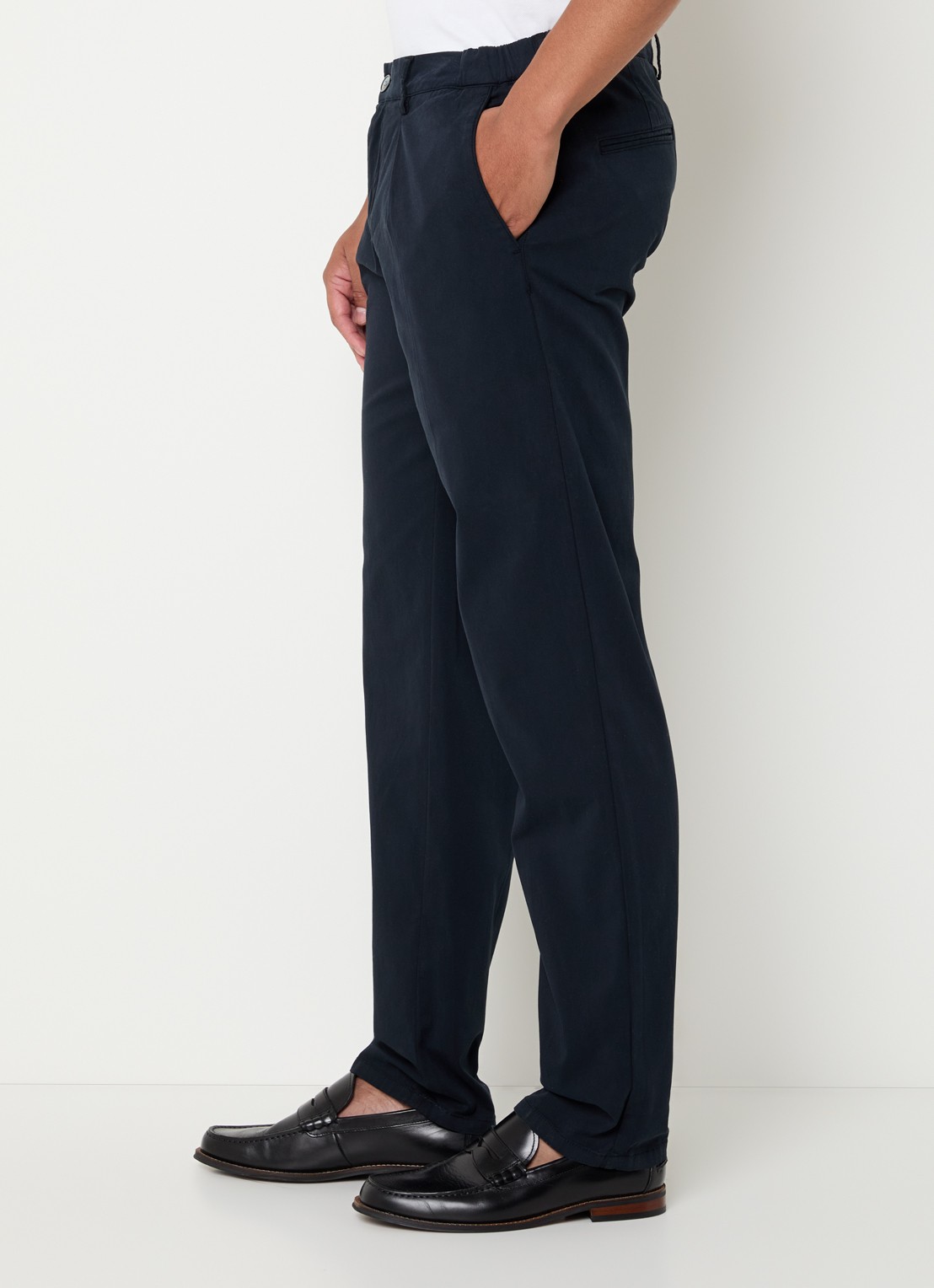 Profuomo Straight fit chino met stretch - detail 3 donkerblauw