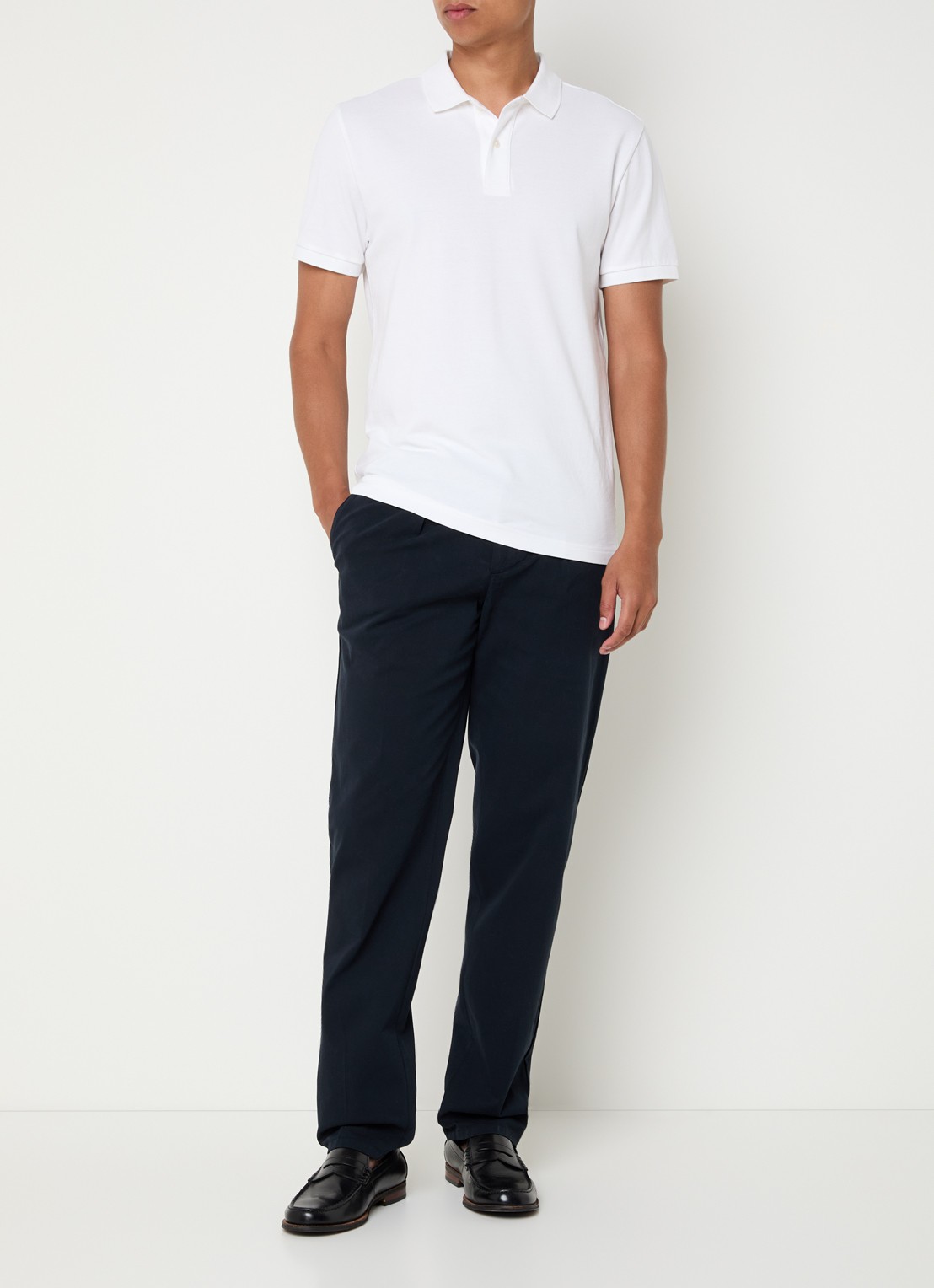 Profuomo Straight fit chino met stretch - voorkant 5 donkerblauw