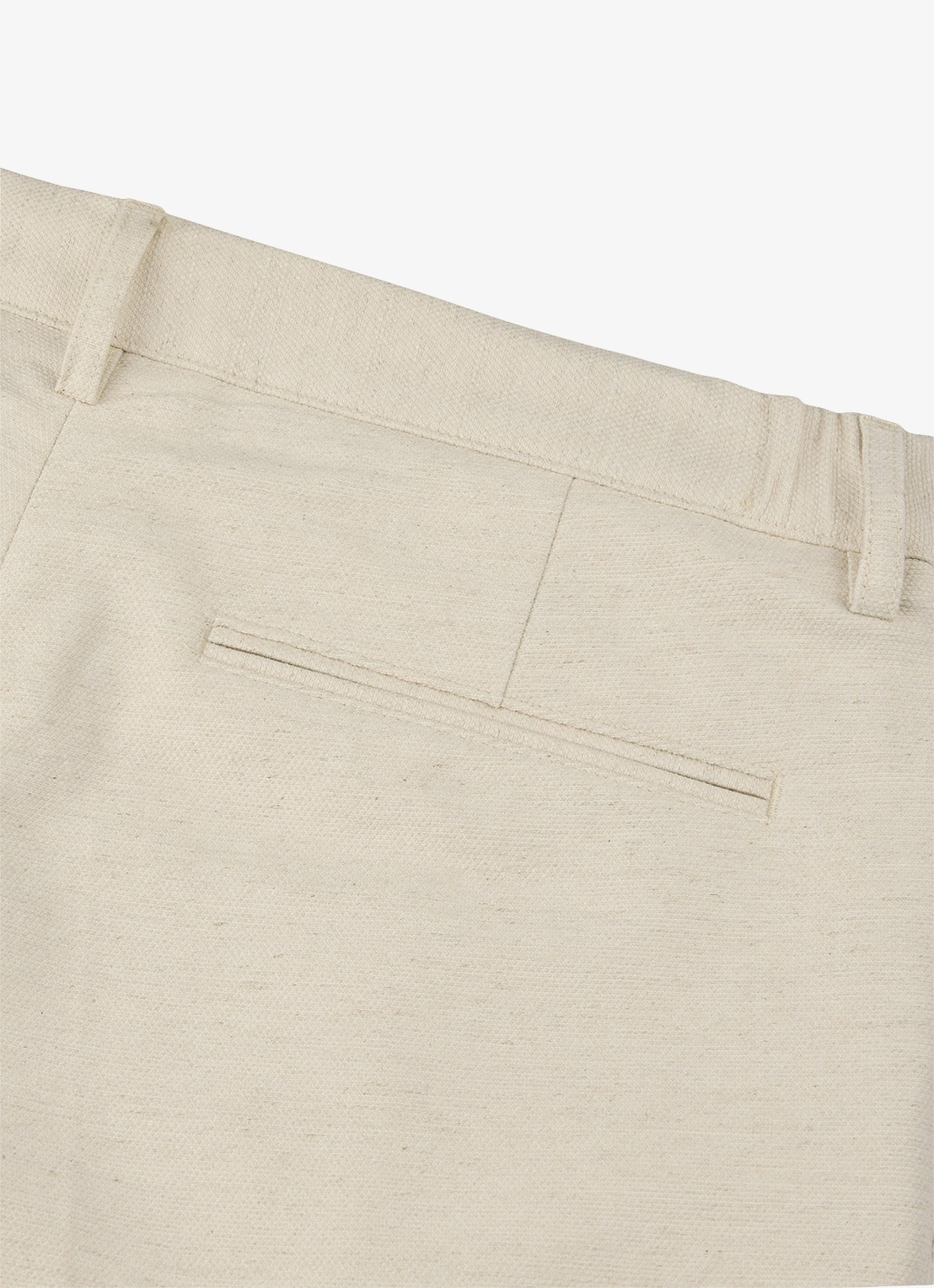 Profuomo Straight fit korte broek in linnenblend - detail 6 wit