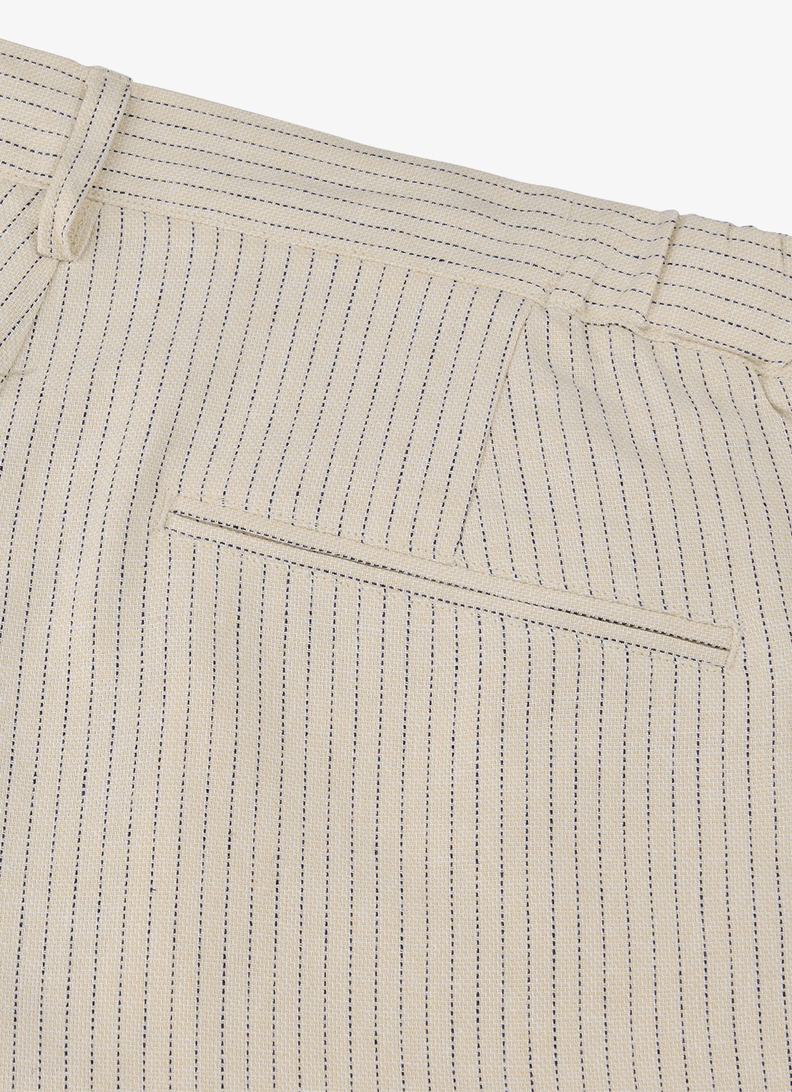 Profuomo Straight fit korte broek in linnenblend - detail 3 gebroken wit