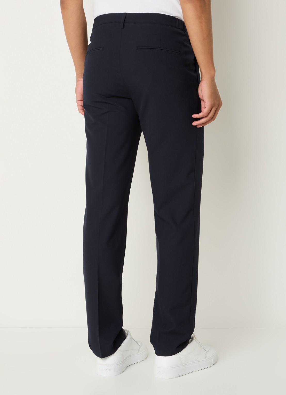 Profuomo Straight fit pantalon met steekzakken - achterkant 5 donkerblauw