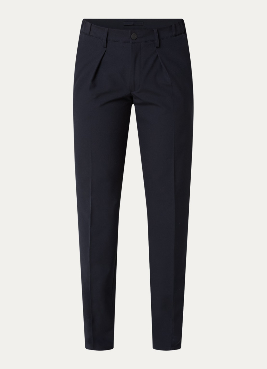 Profuomo Straight fit pantalon met steekzakken - voorkant donkerblauw