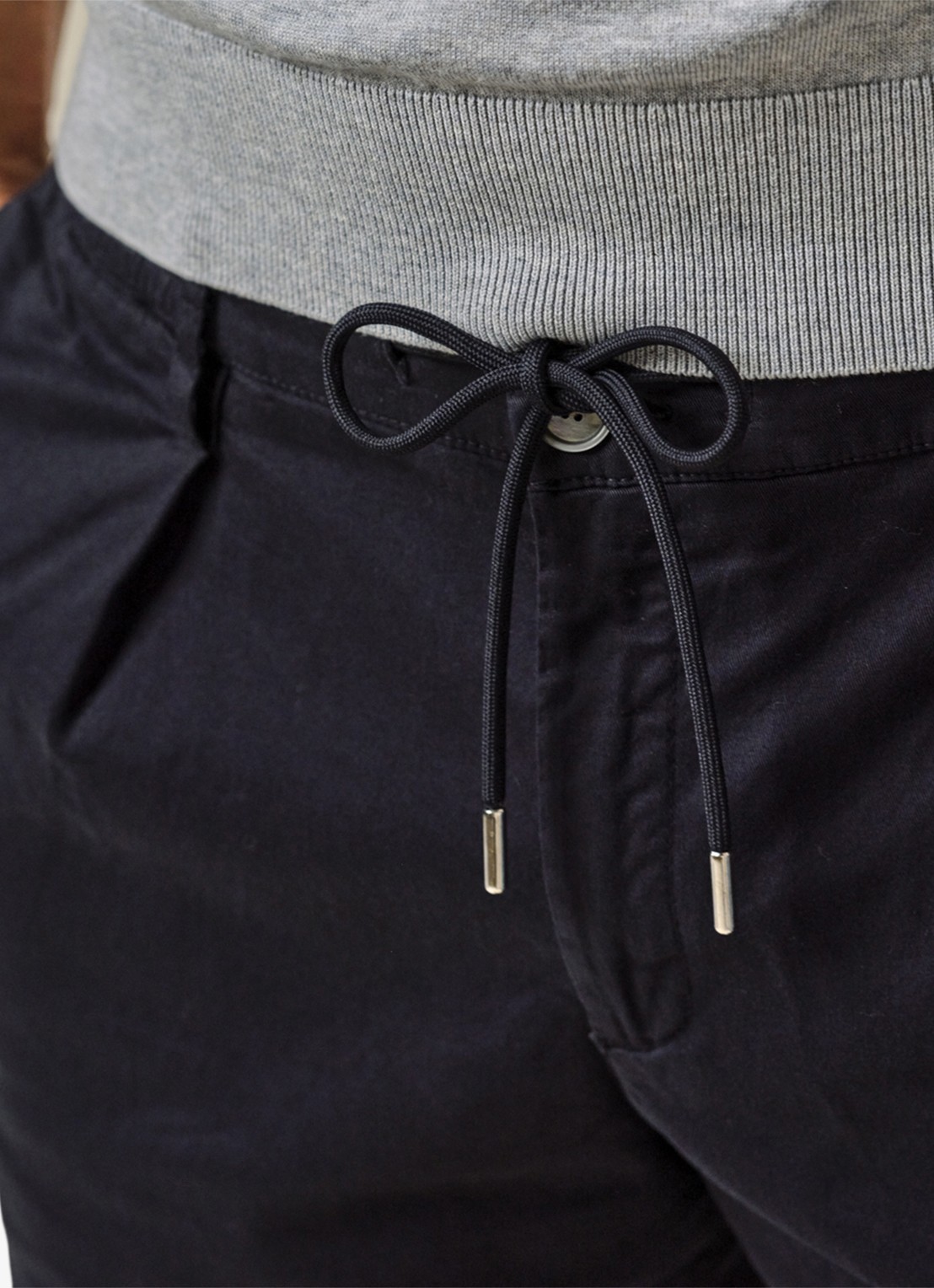 Profuomo Straight fit short met stretch - detail 2 donkerblauw