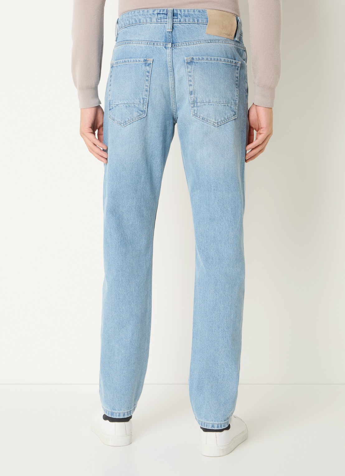 Profuomo Straight leg jeans met lichte wassing - achterkant 3 indigo
