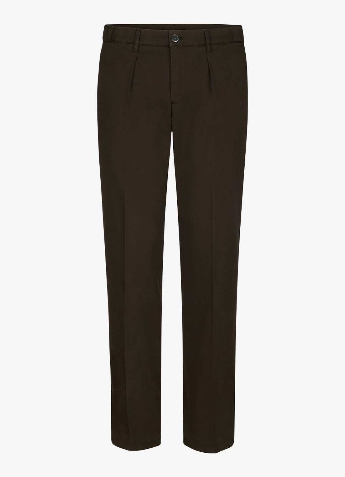 Profuomo Straigth fit chino met stretch - voorkant donkerbruin