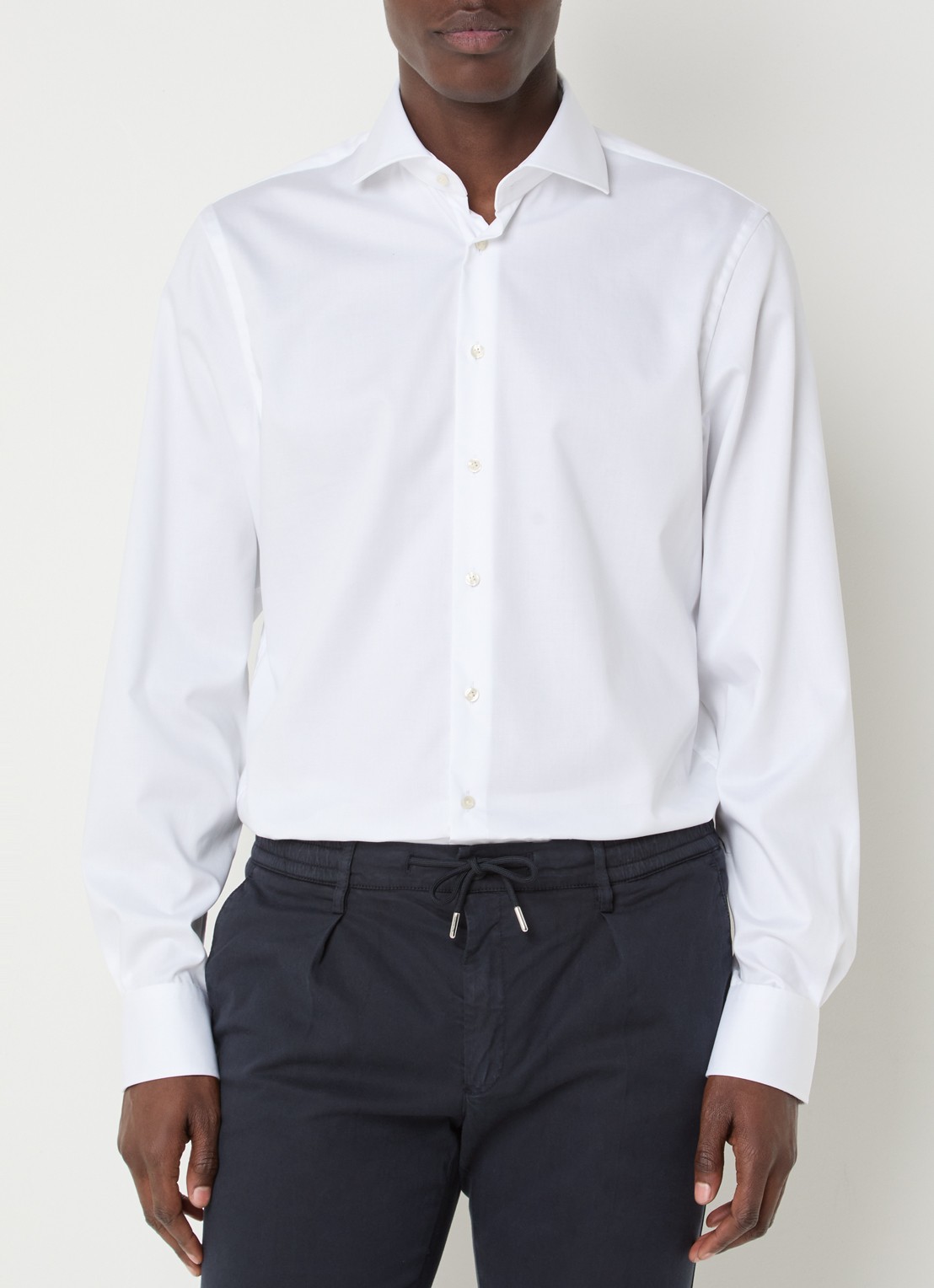 Profuomo Strijkvrij regular fit overhemd - detail 4 wit