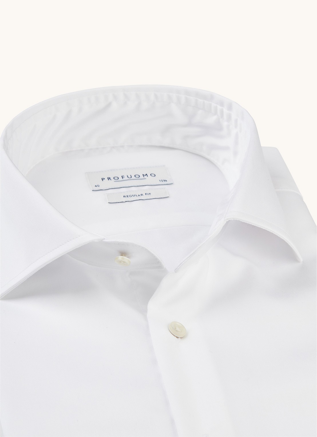 Profuomo Strijkvrij regular fit overhemd - detail 6 wit