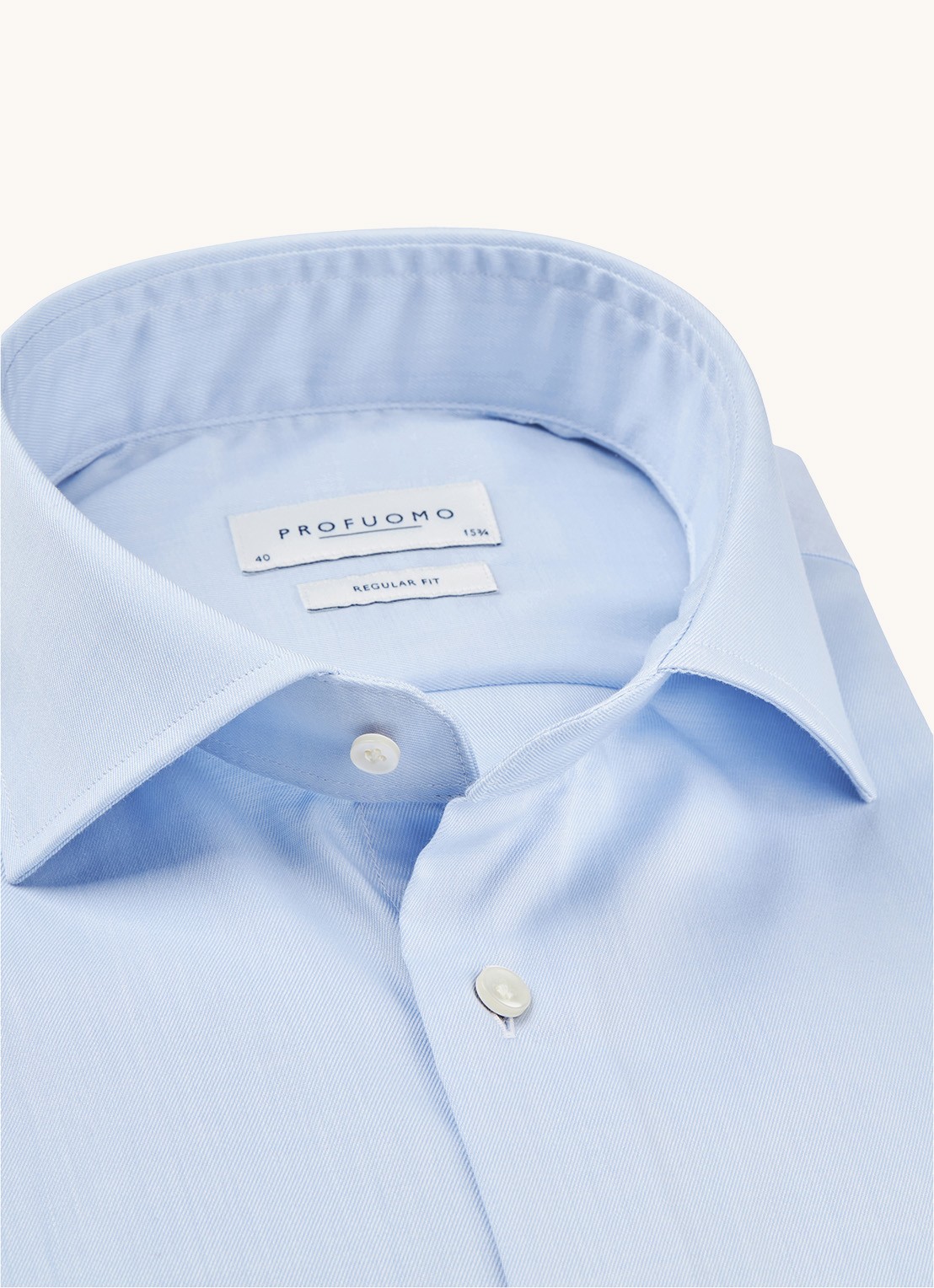 Profuomo Strijkvrij regular fit overhemd - detail 3 lichtblauw