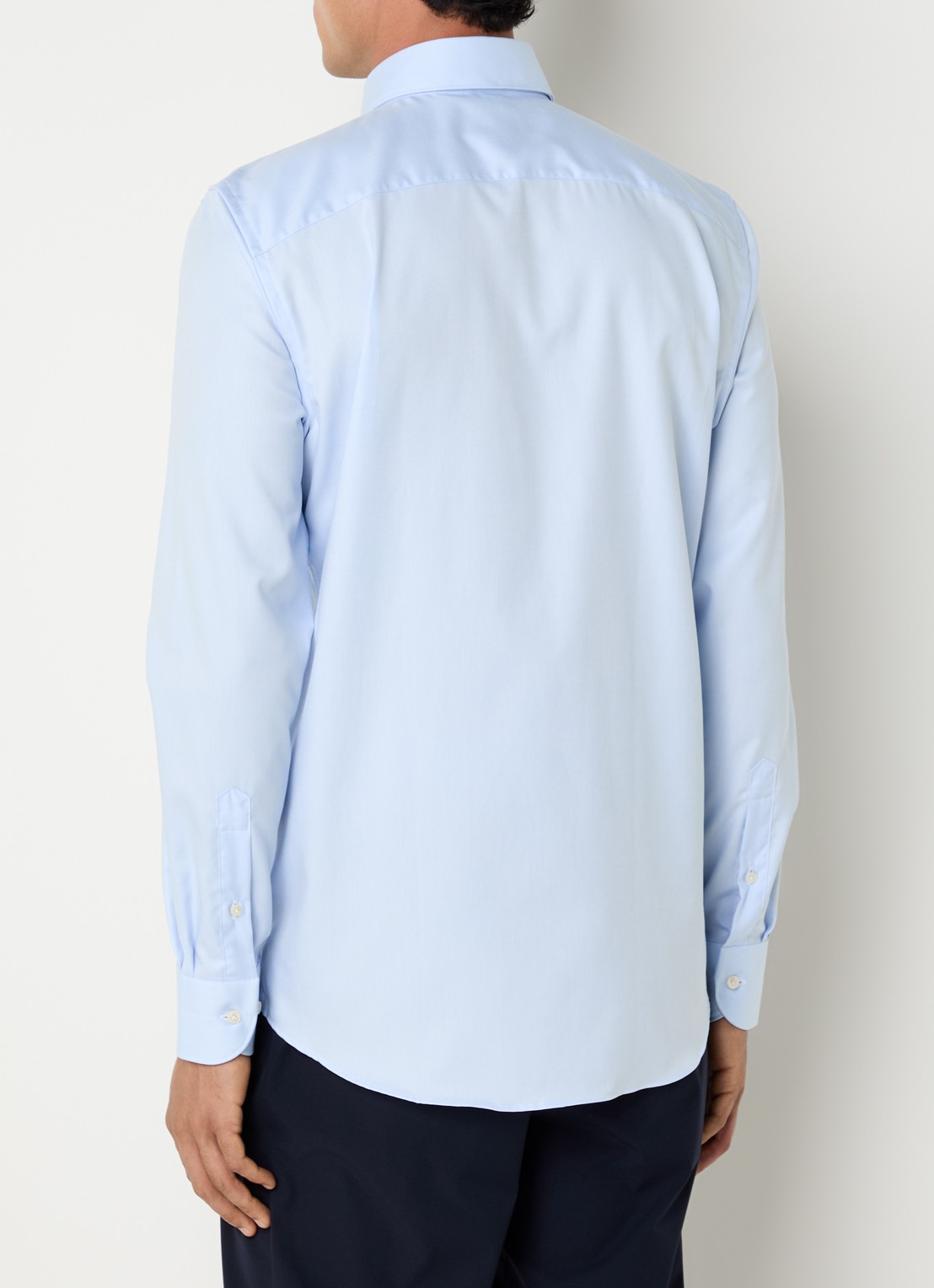 Profuomo Strijkvrij slim fit overhemd - achterkant lichtblauw