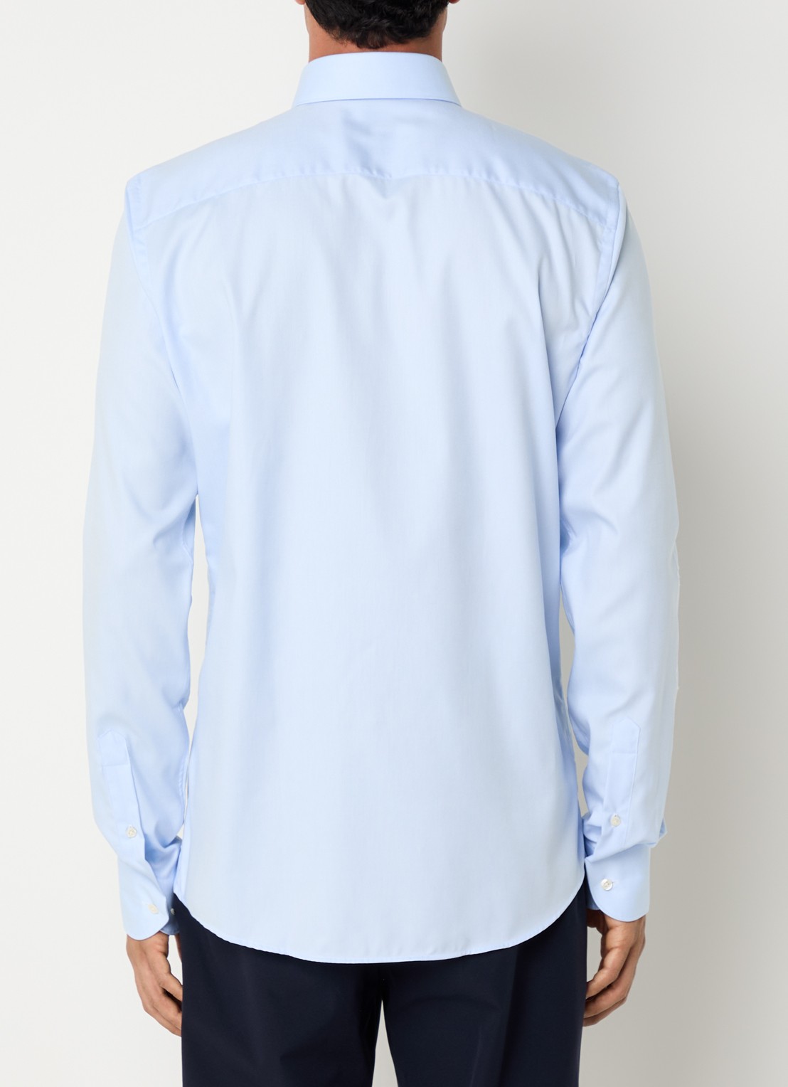 Profuomo Strijkvrij slim fit overhemd - achterkant 3 lichtblauw