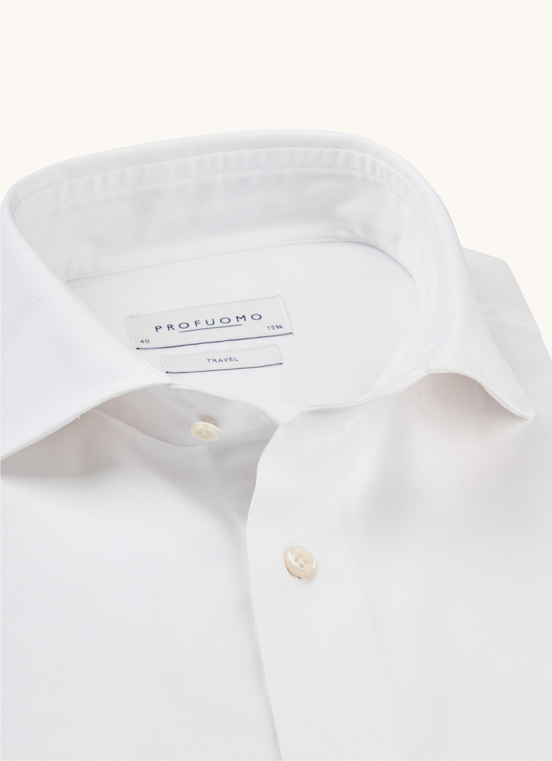 Profuomo Strijkvrij slim fit overhemd - detail wit