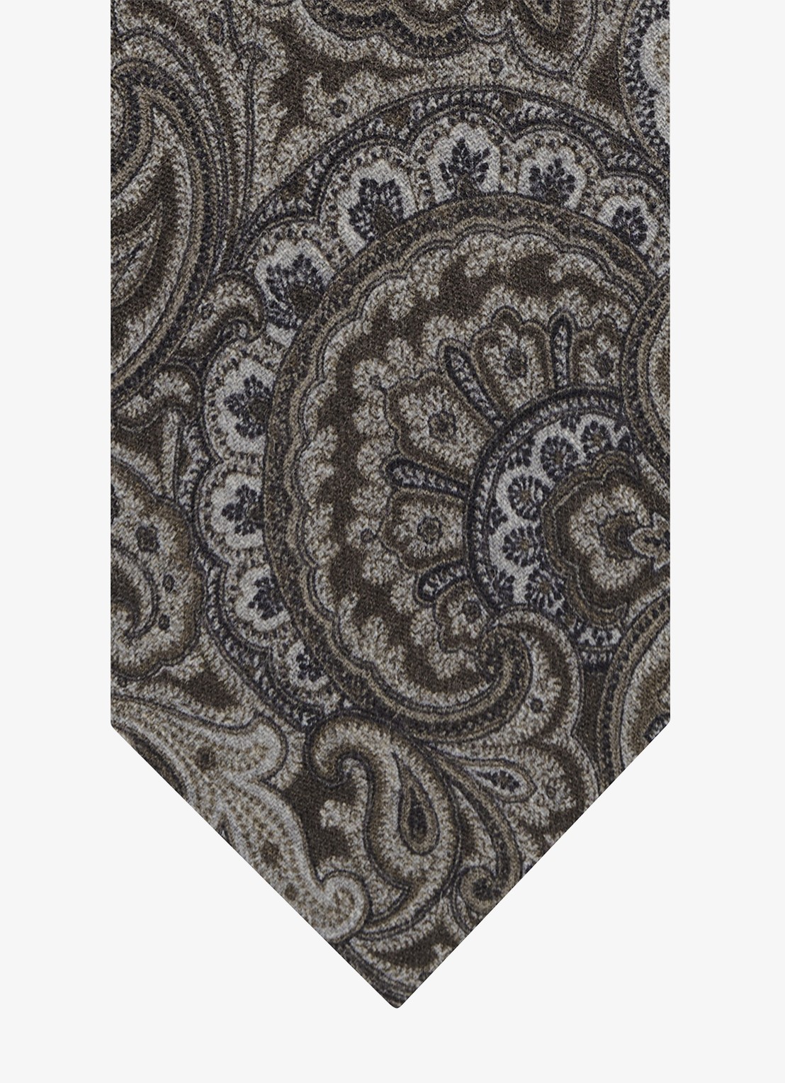 Profuomo Stropdas van wol - detail donkerbruin