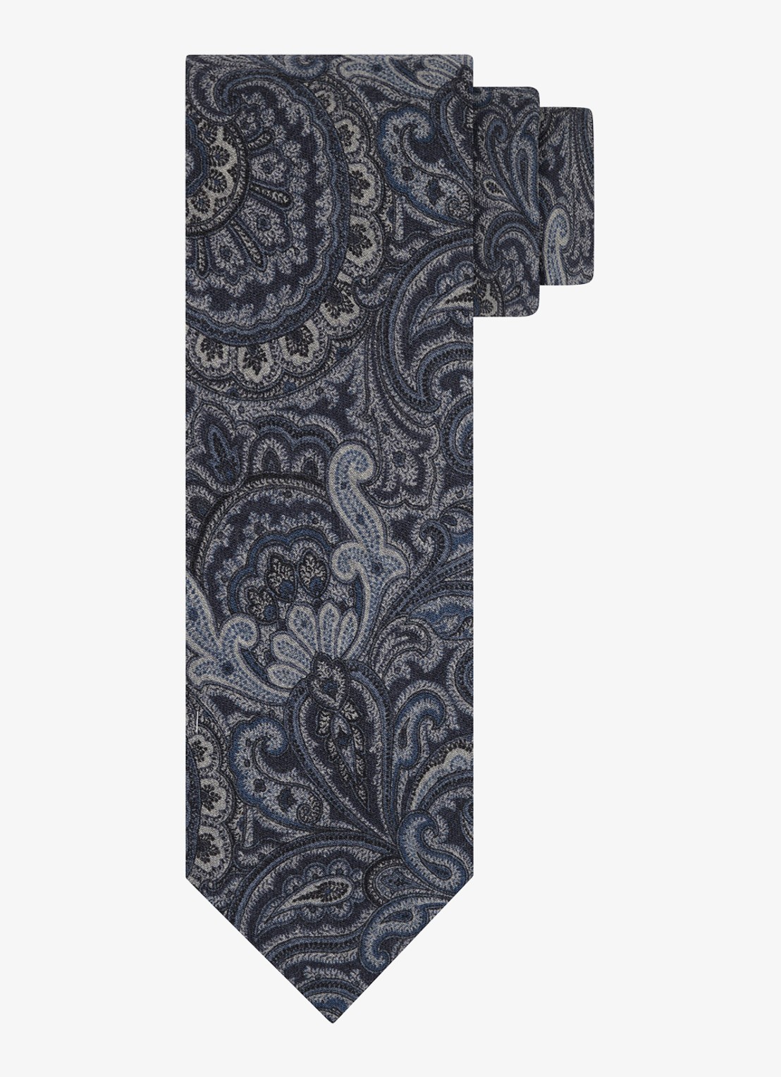 Profuomo Stropdas van wol - voorkant donkerblauw