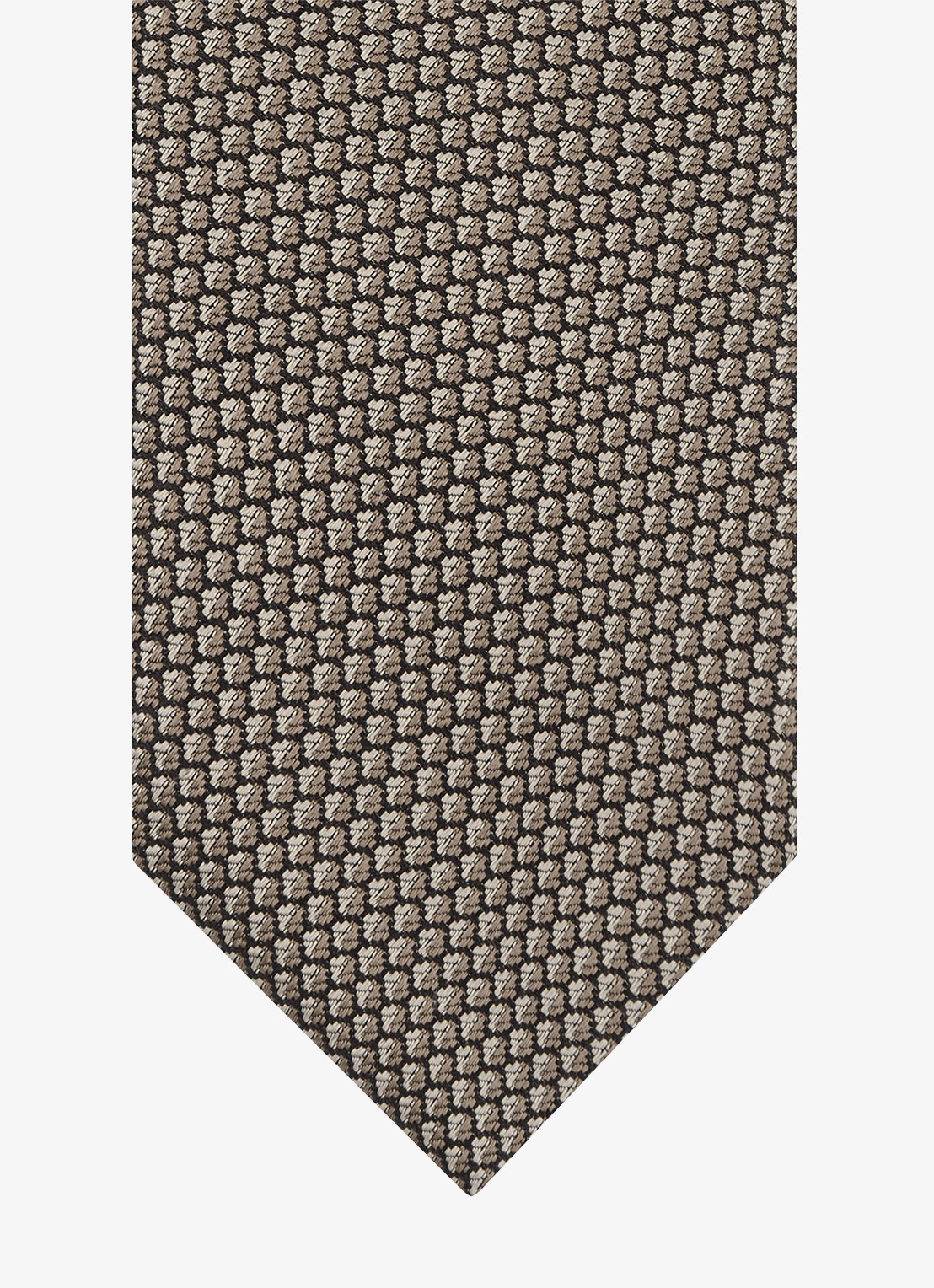 Profuomo Stropdas van zijde met pied-de-poule dessin - detail 2 bruin