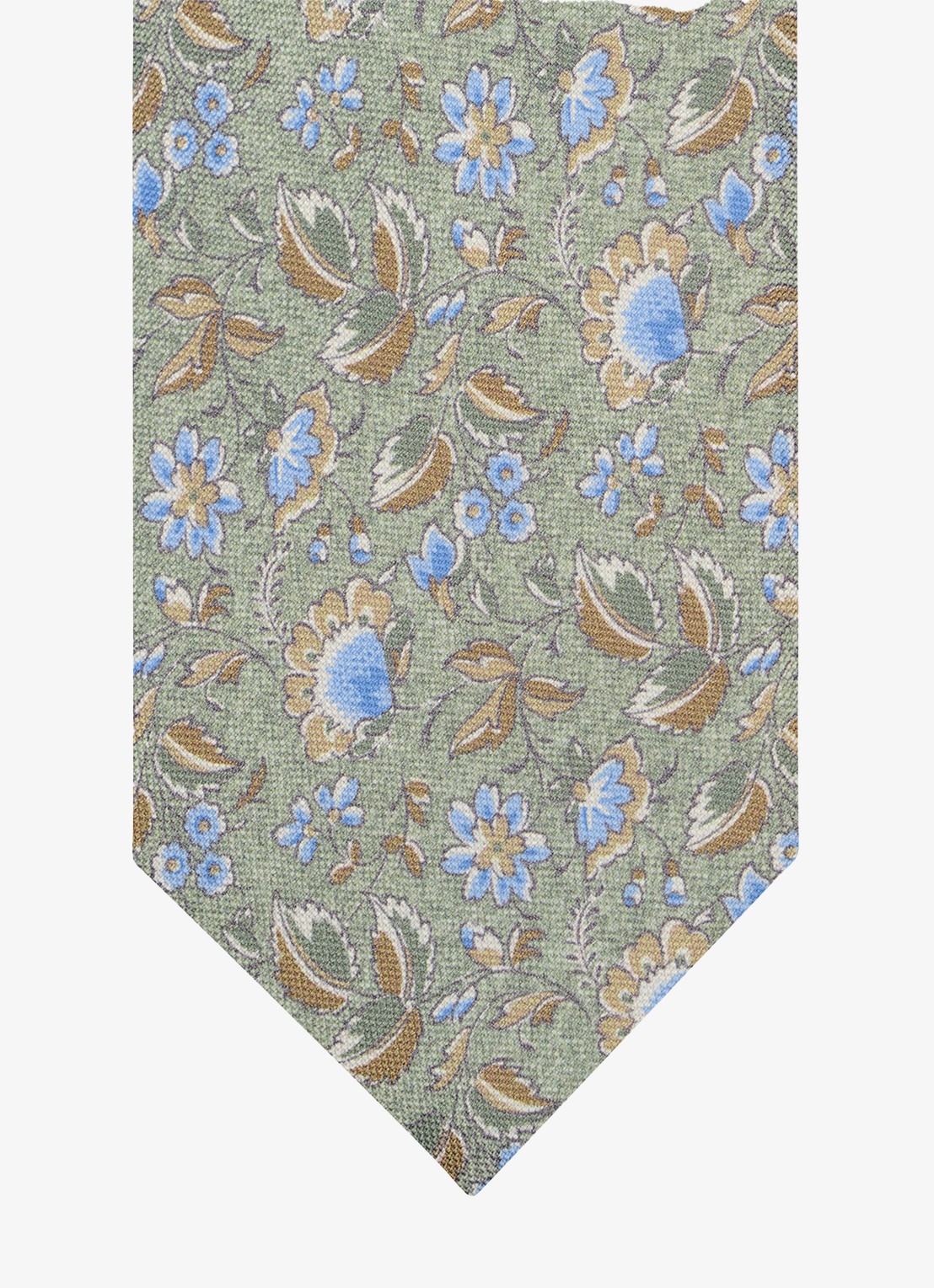 Profuomo Stropdas van zijde met print - detail groen