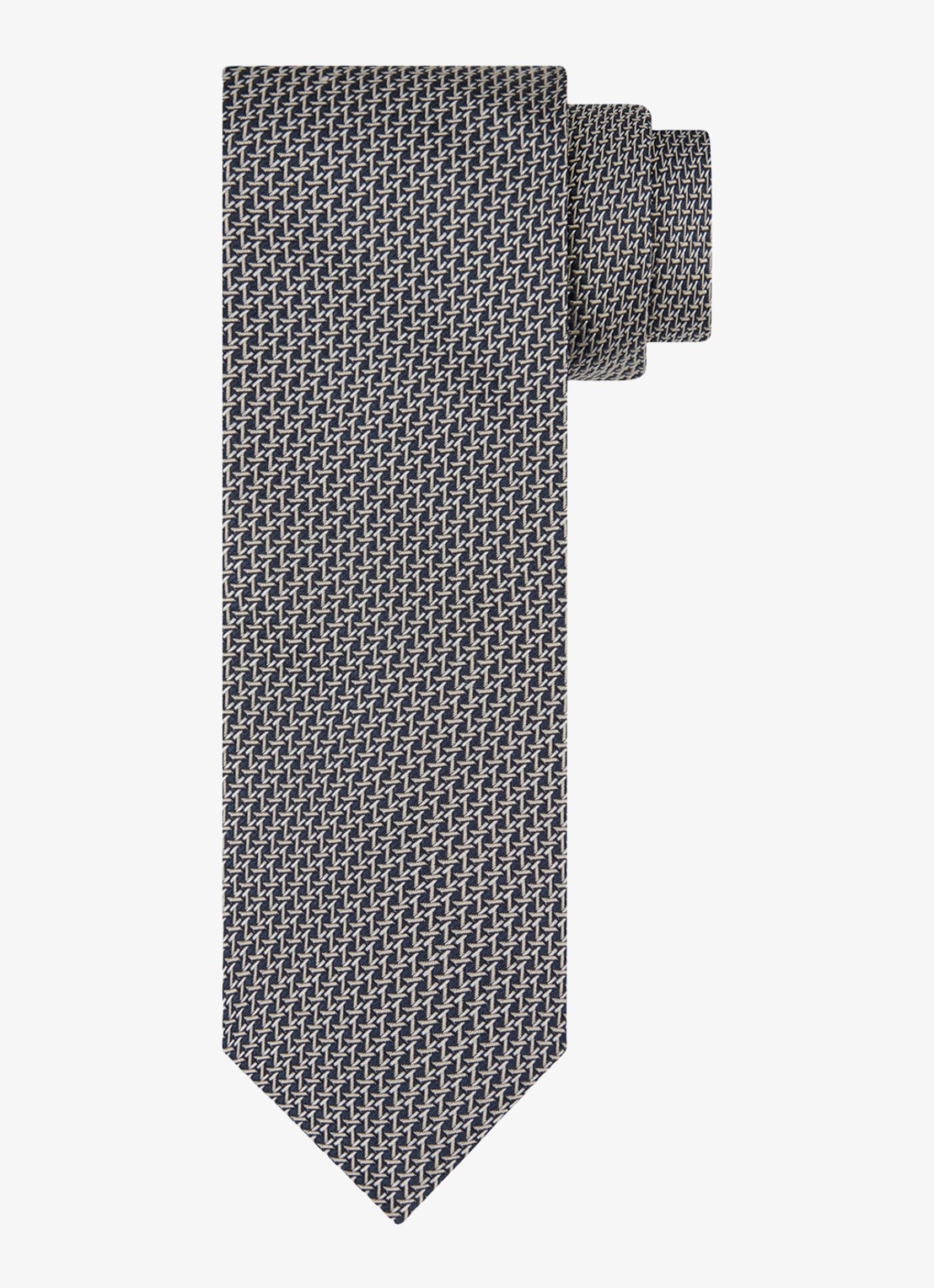 Profuomo Stropdas van zijde - voorkant 2 donkerblauw
