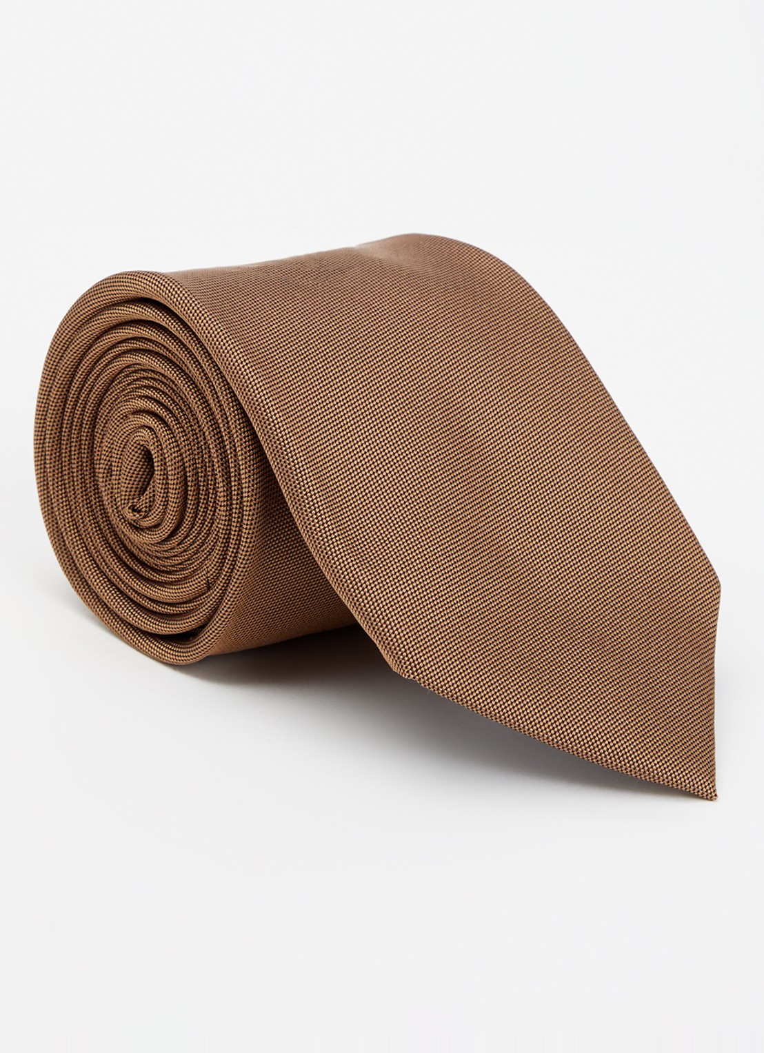 Profuomo Stropdas van zijde - voorkant 2 camel